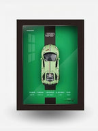 Die Cast Car Frame Wall Art | Wooden Frame with Removable Die-Cast Cars, Lights, Pull-Back Action & Opening Doors | Collectible Display for Car Lovers