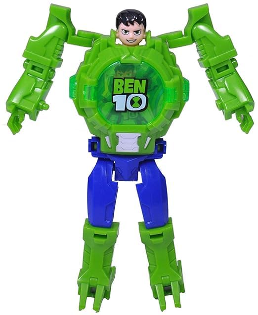 Action Figure Toy Robot Deformation Convertible Digital Wrist Watch for Kids (Comes With Mix Theme)