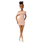 Barbie Basics Model Collector Fashion Doll 08 with Brunette Hair in Tan Dress & Strappy Heels