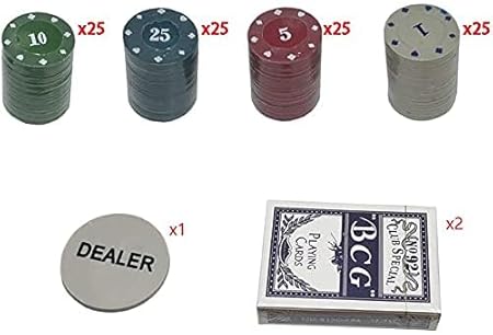RSAAUD® Poker Chip Set with Case,  Casino Poker Chips