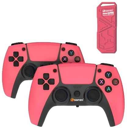 Sameo Micro Lite HDMI Gaming Console ,Game Stick, Video Games, Console Built -in 10000 Retro Games Dual Player- 4K Ultra HD Wireless TV Game Stick,Video Game for Kids (Red)
