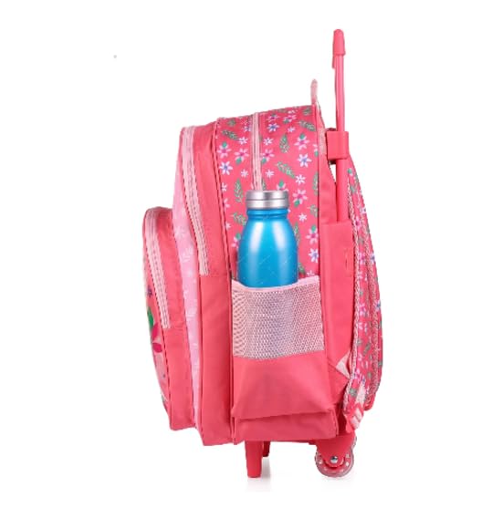 STRIDERS Barbie 16-Inch Trolley School Bag for Kids (6-12 Years) Durable Rolling Backpack for Girls Pink Cartoon School Bag