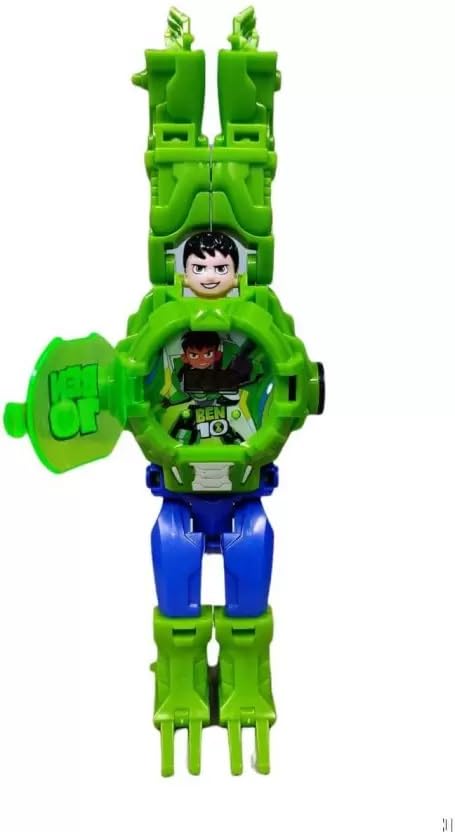 Action Figure Toy Robot Deformation Convertible Digital Wrist Watch for Kids (Comes With Mix Theme)