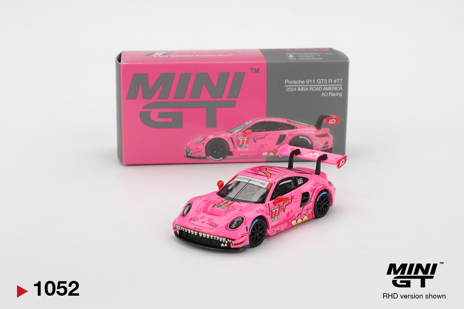 MINI GT Porsche 911 GT3 R #77 AO Racing 2024 IMSA Road America