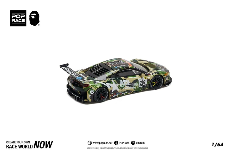 POPRACE x BAPE 1:64 HONDA NSX GT3 EVO22BAPE