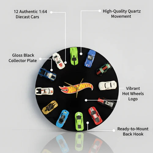 Cocoland Toys premium Hot Wheels acrylic wall clock display