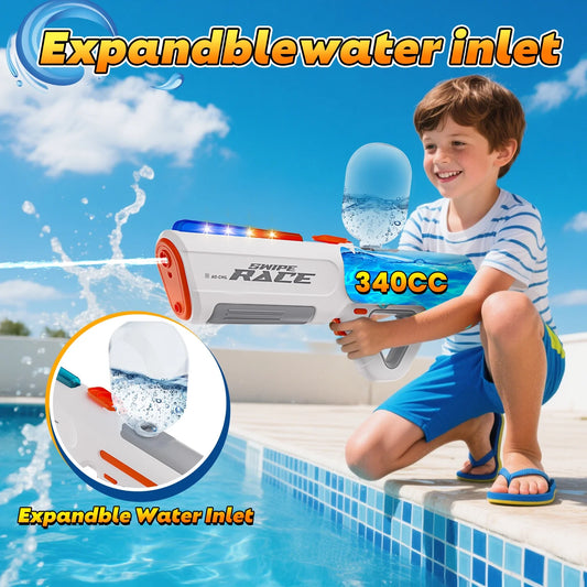 Electric Water Blaster with Colorful Light, Automatic Manual Water Blaster for Adult Kids, Squirt Blaster