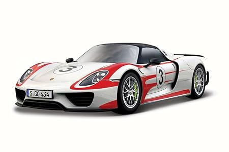 Bburago 918 Spyder Racing Porsche, White, Adult 1/24