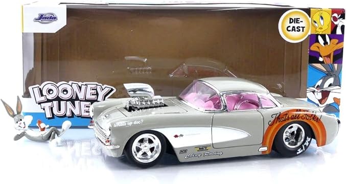Jada Looney Tunes 1:24 1957 Chevrolet Corvette Die-cast Car & 2.75" Bugs Bunny Figure