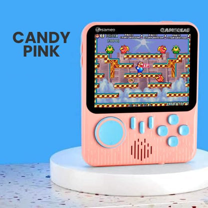 Sameo Gamegear Handheld Video Game Console, Retro Mini Game with 666 Classic Retro Game TV Compatible for Kids, Rechargeable 8 Bit Classic (Candy Pink)
