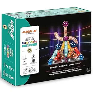 KIPA GAMING MagPlay LED Jumbo Magnetic Building Set Glow in The Dark