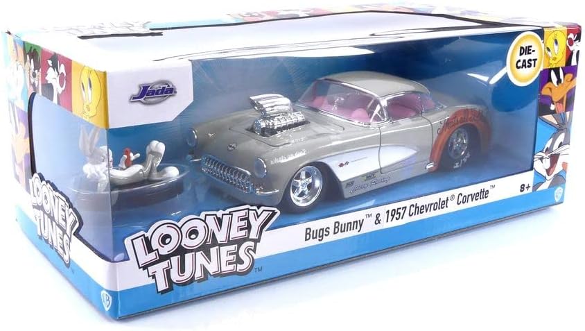 Jada Looney Tunes 1:24 1957 Chevrolet Corvette Die-cast Car & 2.75" Bugs Bunny Figure
