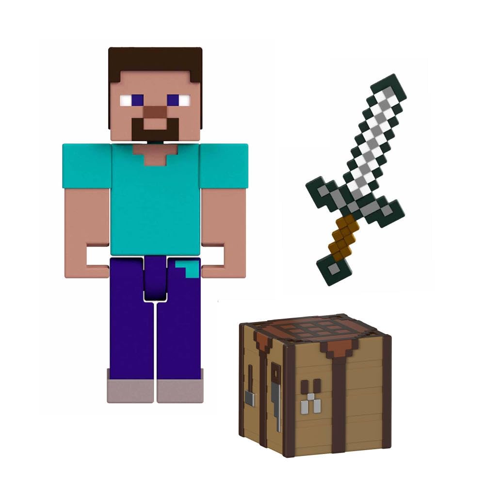 Mattel Minecraft Action Figure & Accessories 2-Pack With Steve Collectible Toy Set