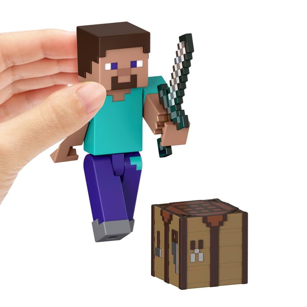 Mattel Minecraft Action Figure & Accessories 2-Pack With Steve Collectible Toy Set