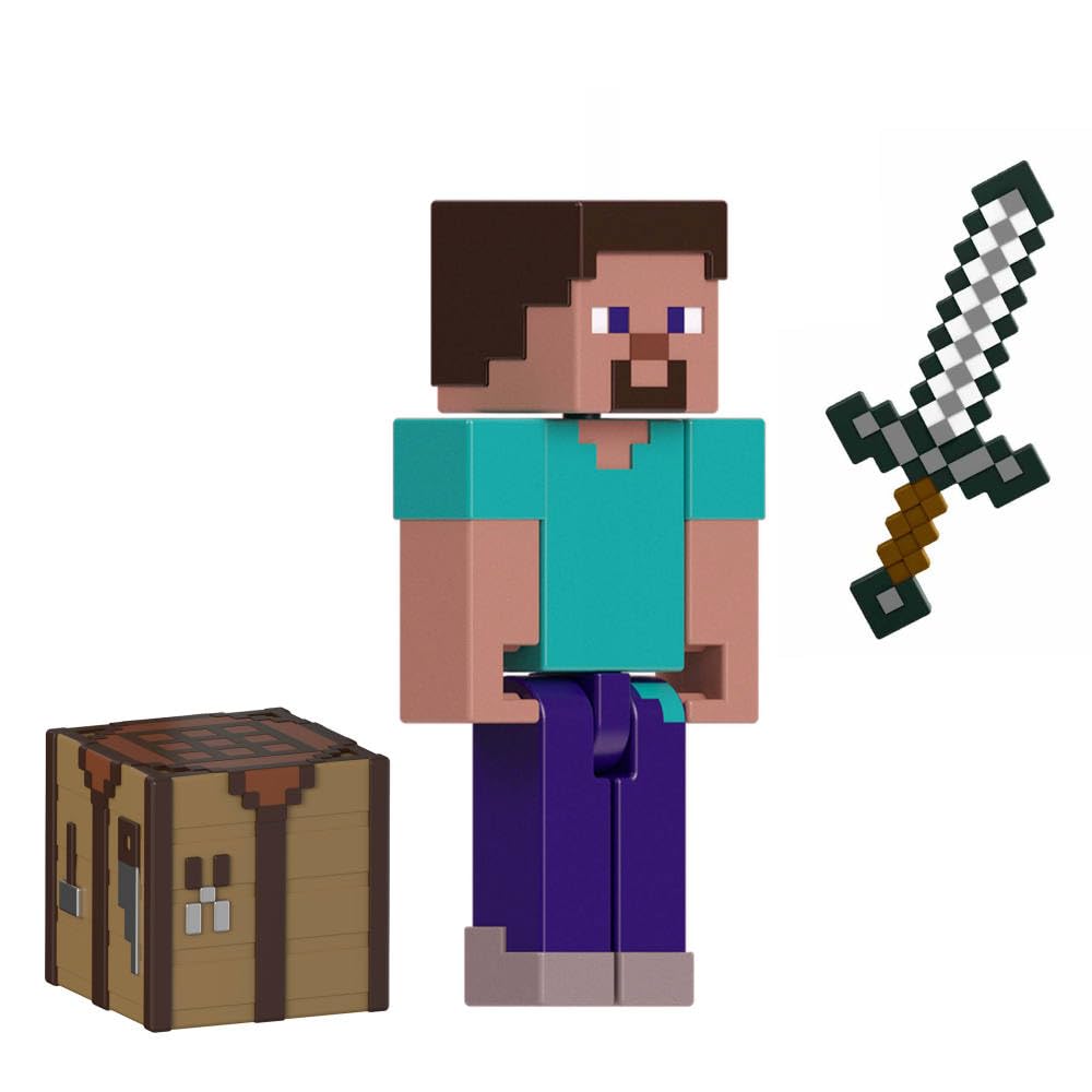 Mattel Minecraft Action Figure & Accessories 2-Pack With Steve Collectible Toy Set