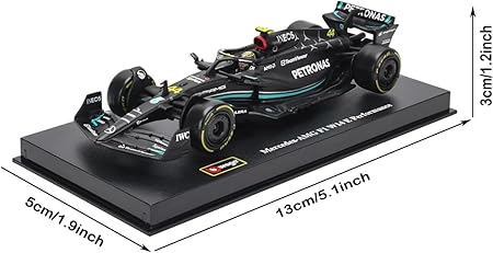 Bburago - 1/43 Scale Model Compatible with Mercedes-AMG Petronas F1 W14# 44 Compatible with Lewis Hamilton 2023 (Black)