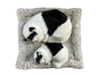 Mini Sleeping Cat with Kitten Toy, Decor for Car Dashboard Office Desk Hand Toy Gift for Kids(Black& White)