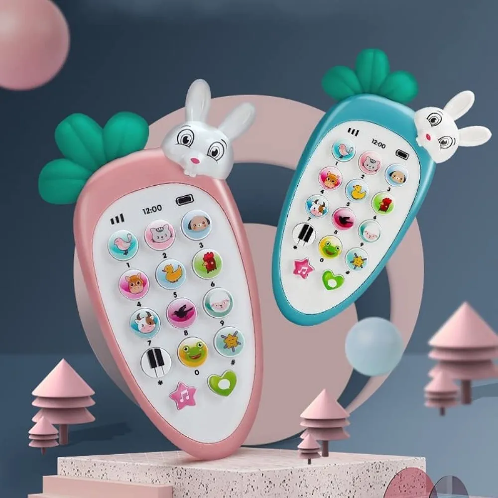 VGRASSP Radish Style Cute Rabbit Face Pretend Play Cell Phone Toy