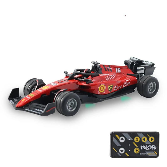 1:64 Die cast Metal F1 Mini RC Racing car with LED Lights | 2.4GHz Remote Control Car | 3 Speed Adjustable, USB Rechargeable RC Alloy Car for Kids & Adults Indoor/Outdoor Racing Red