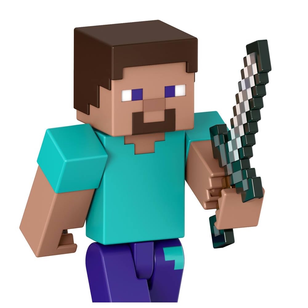 Mattel Minecraft Action Figure & Accessories 2-Pack With Steve Collectible Toy Set