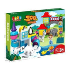 Zoo Animal Building Block Set Jungle Animals Figure Toys Play Wild Plastic Artificial Grass
