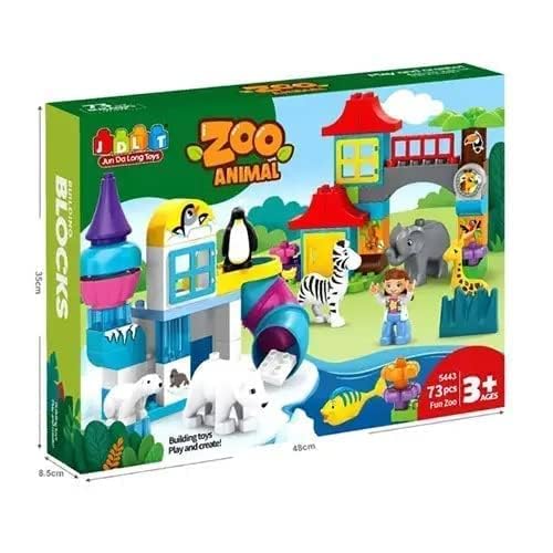 Zoo Animal Building Block Set Jungle Animals Figure Toys Play Wild Plastic Artificial Grass