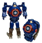 Action Figure Toy Robot Deformation Convertible Digital Wrist Watch for Kids (Comes With Mix Theme)