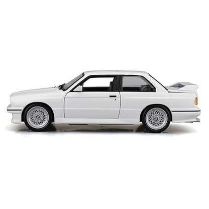 Burago May Cheong Group BMW M3 Series 1988 BBS Rims and M Strips Model Car 1:24 Scale Toy for Children Collectable from 3 Years 21100W,White