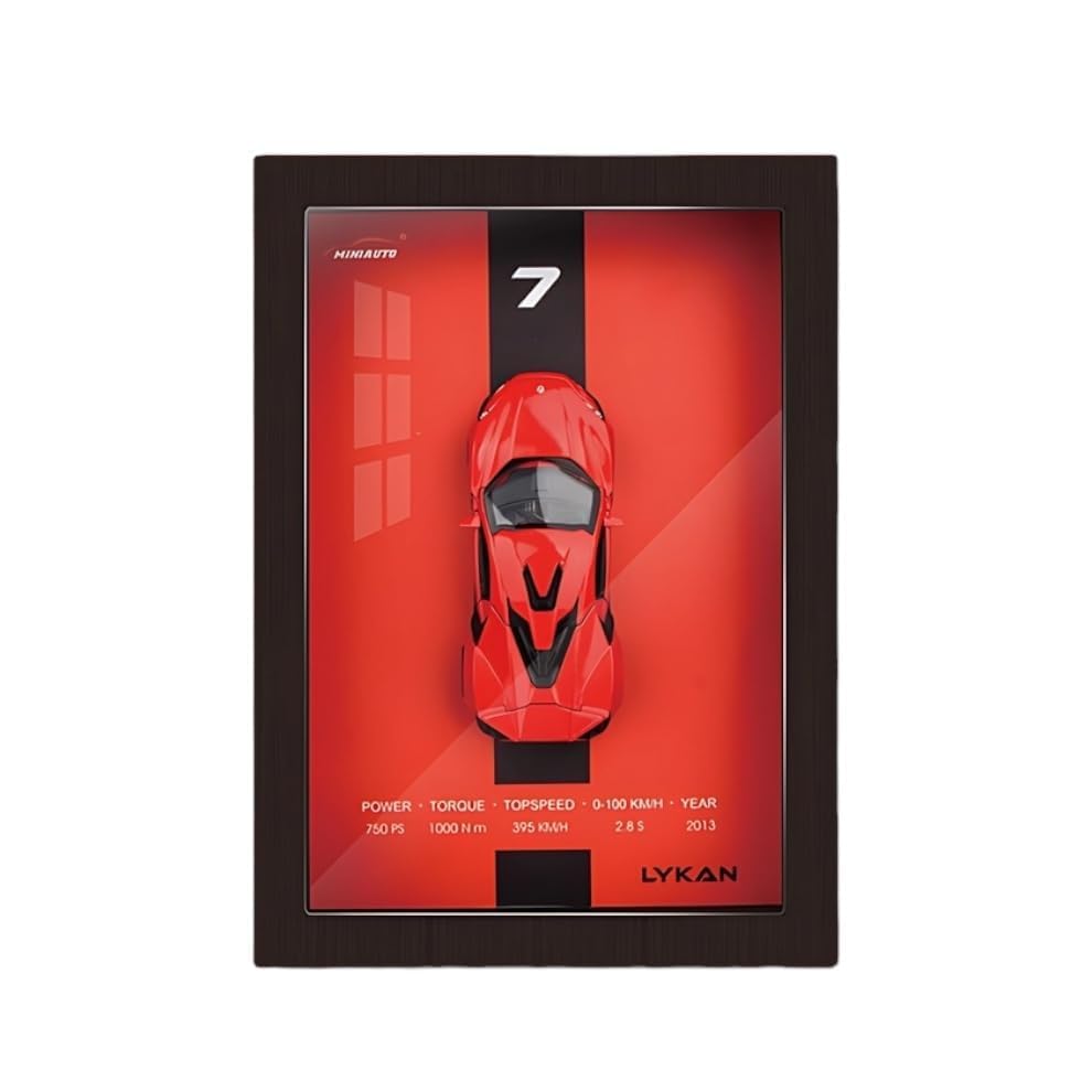 Die Cast Car Frame Wall Art | Wooden Frame with Removable Die-Cast Cars, Lights, Pull-Back Action & Opening Doors | Collectible Display for Car Lovers