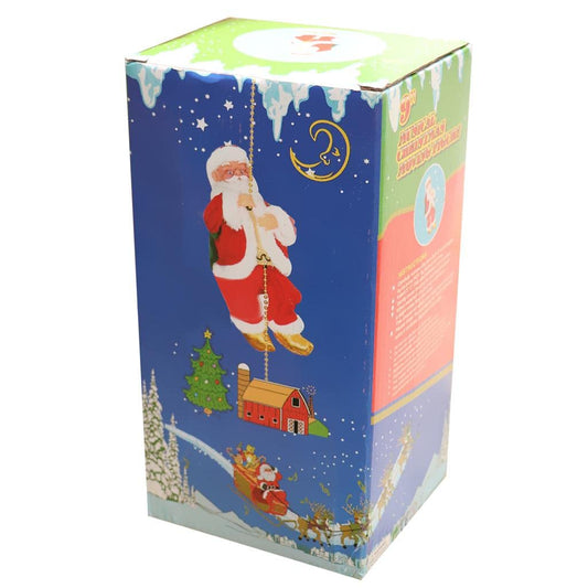 Funny Electric Animated Climbing Santa Claus on  Beads Chain Musical Moving Figure Christmas Ornament