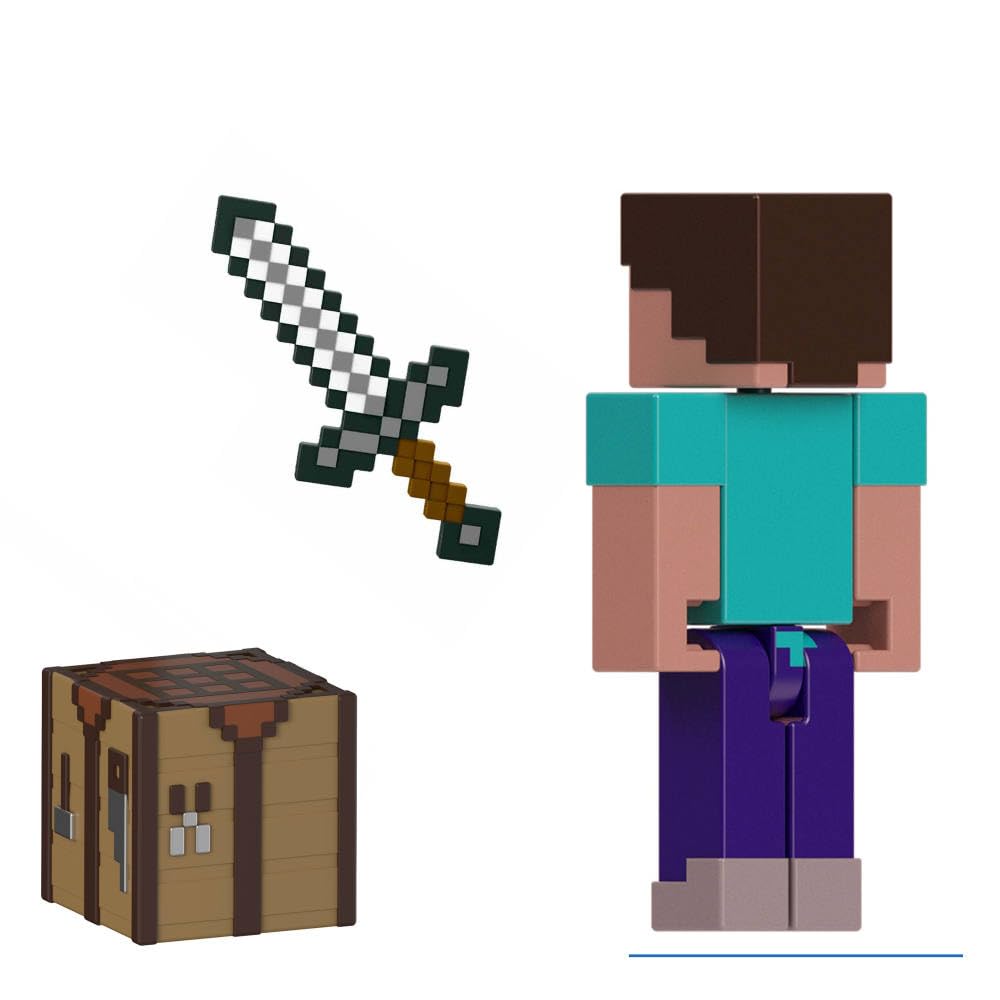 Mattel Minecraft Action Figure & Accessories 2-Pack With Steve Collectible Toy Set
