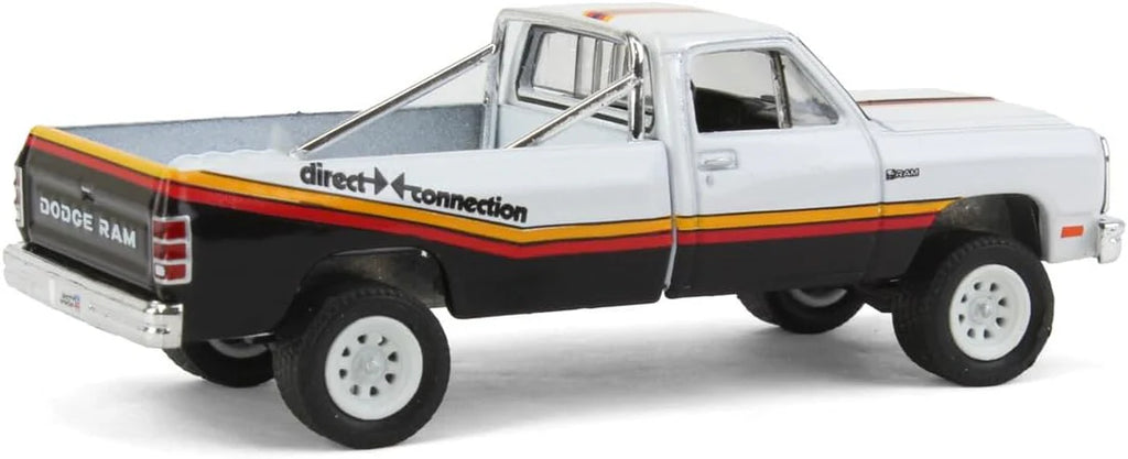 Greenlight- 1:64 Running on Empty Series 16 1981 Dodge Ram D-150 Pickup Truck White with Stripes "Mopar Direct Connection