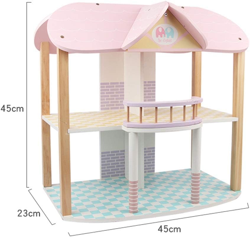 Wooden Doll House Playset Comes with A Furniture Pieces to Decorate The Interior | Miniature Pretend Play House