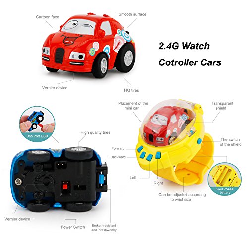 New Gravity Sensor Command RC Car 2.4G,Funny Adjustable Wrist Watch Remote Control Toy Car, Rechargeable and Durable Children Toy Gift