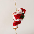 Funny Electric Animated Climbing Santa Claus on  Beads Chain Musical Moving Figure Christmas Ornament