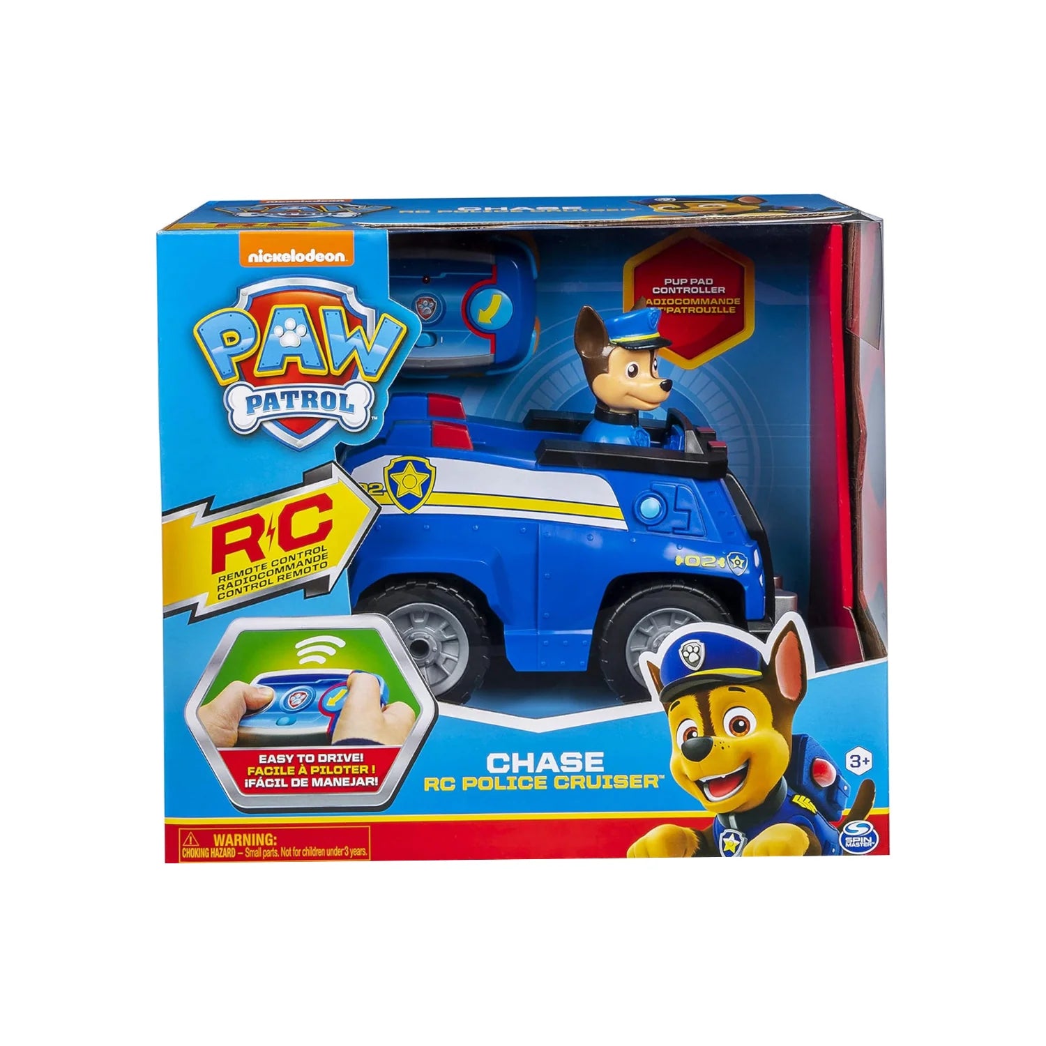 PAW Patrol, Chase Remote Control Police Cruiser with 2-Way Steering, for Kids Aged 3 and Up
