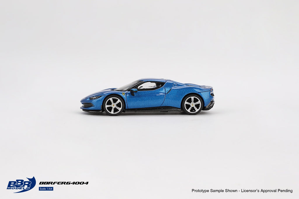BBR MODELS FERRARI 296 GTB 1:64 SCALE MODEL Blue Corsa