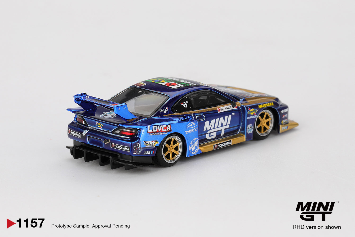 Nissan Silvia S15 blue race car diecast model Cocoland Toys
