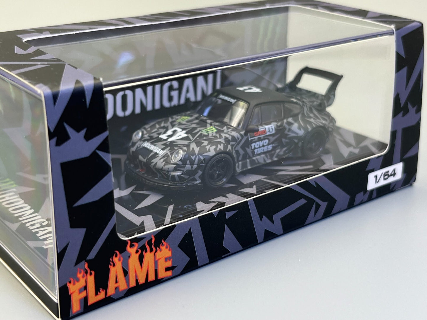 Flame 1:64 Scale Black RWB 993 Hoonigan #43 Sports Diecast Metal Car