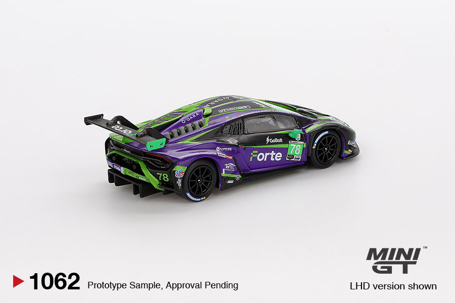 Mini gt Lamborghini Huracán GT3 EVO2 #78 Forte Racing 2024 IMSA Daytona 24 Hrs