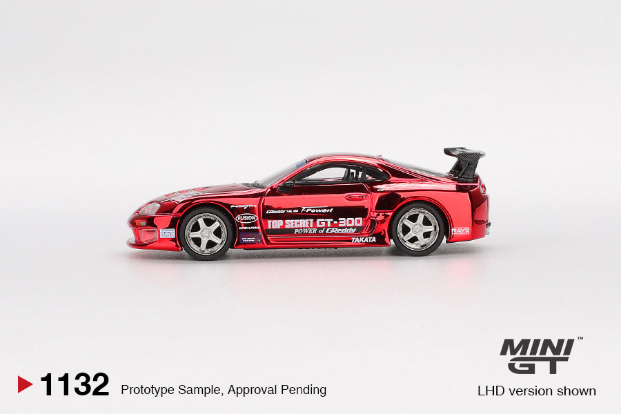 MINI GT Toyota Supra (A80) Top Secret GT-300 Top Secret Red Chrome