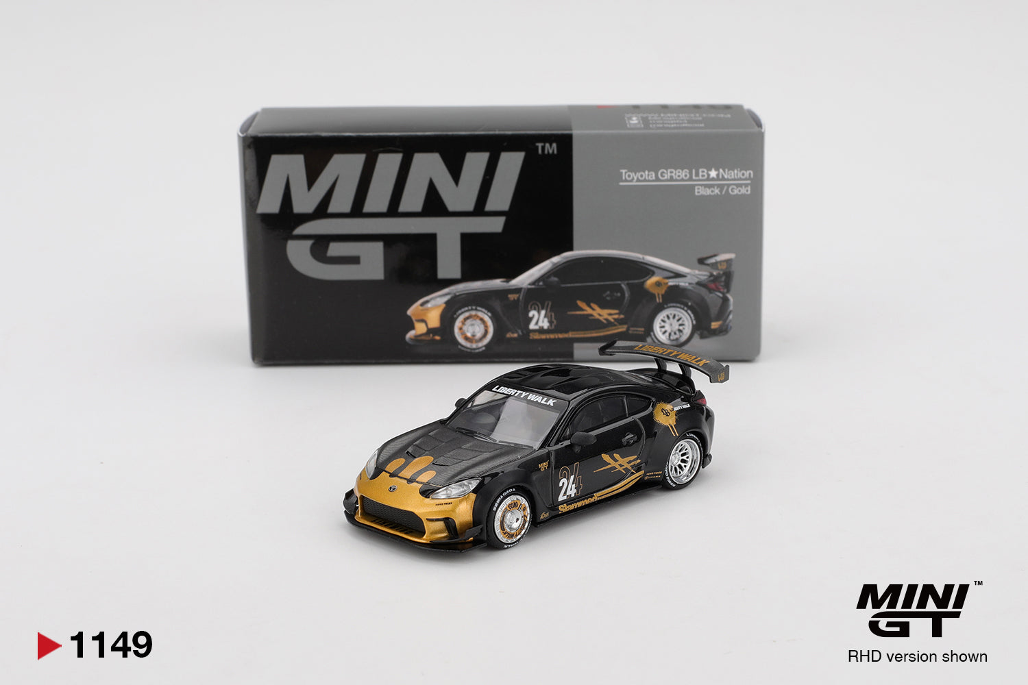 MINI GT Toyota GR86 LB Nation Black Gold Cocoland Toys