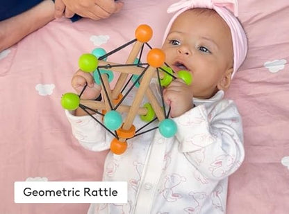 Curious Cub Montessori Geometric Rattle Ball Toy for Babies