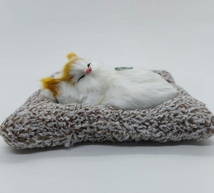 Sleeping Cat Plush Toy Car Interior Dashboard Decorative ABS Soft