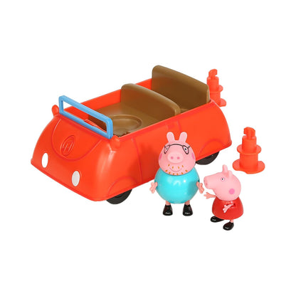 PEPPA PIG Peppa's Family Red Car with Sound Effects, Includes 2 Figures, Peppa's Preschool Toy 3 Years and Up, Birthday Gift Toys Playset for Kids,Playset