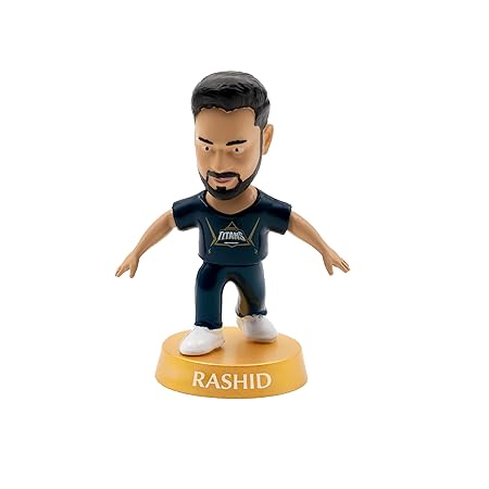 Cricket Icons Action Figure Rashid Khan Gujarat Titans Collectible Miniature Figurine, IPL Edition 360° Rotatable Head, GT Cricket Player for Fans & Kids, Collectors Pack of 1