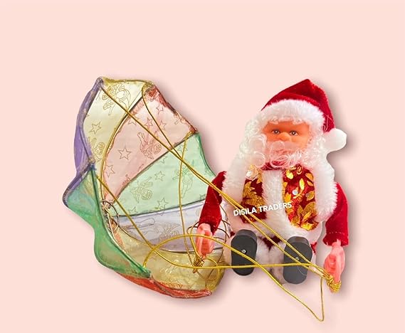 Musical Santa Toys with Tumbling Parachute/Battery Operated Santa with Umbrella and Jingle Bell Music