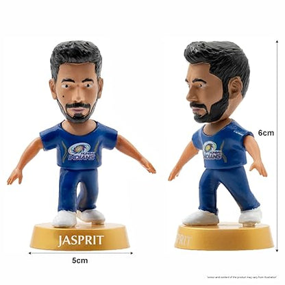 Cricket Icons Action Figure Jasprit Bumrah Mumbai Indians Collectible Miniature Figurine, IPL Edition with 360° Rotatable Head, MI Cricket Player for Fans & Kids, Gift & Collectors Pack of 1