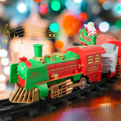 Christmas Train Set - Christmas Train Toy with Light & Sound for Boys Girls, Train Toy Set Around Under The Christmas Tree, Best Decoration Indoor