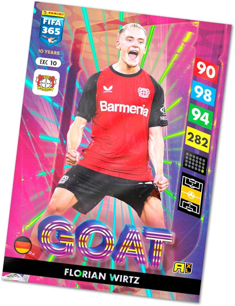 Cocoland toys Panini FIFA 365 2024-25 Florian Wirtz Gold Trading Card Front View